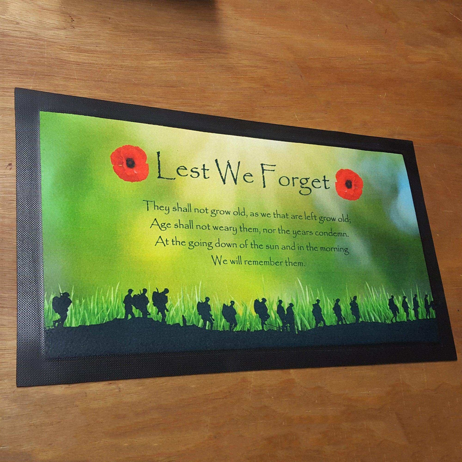 Lest We Forget Green Background Bar Runner - shopquality4u