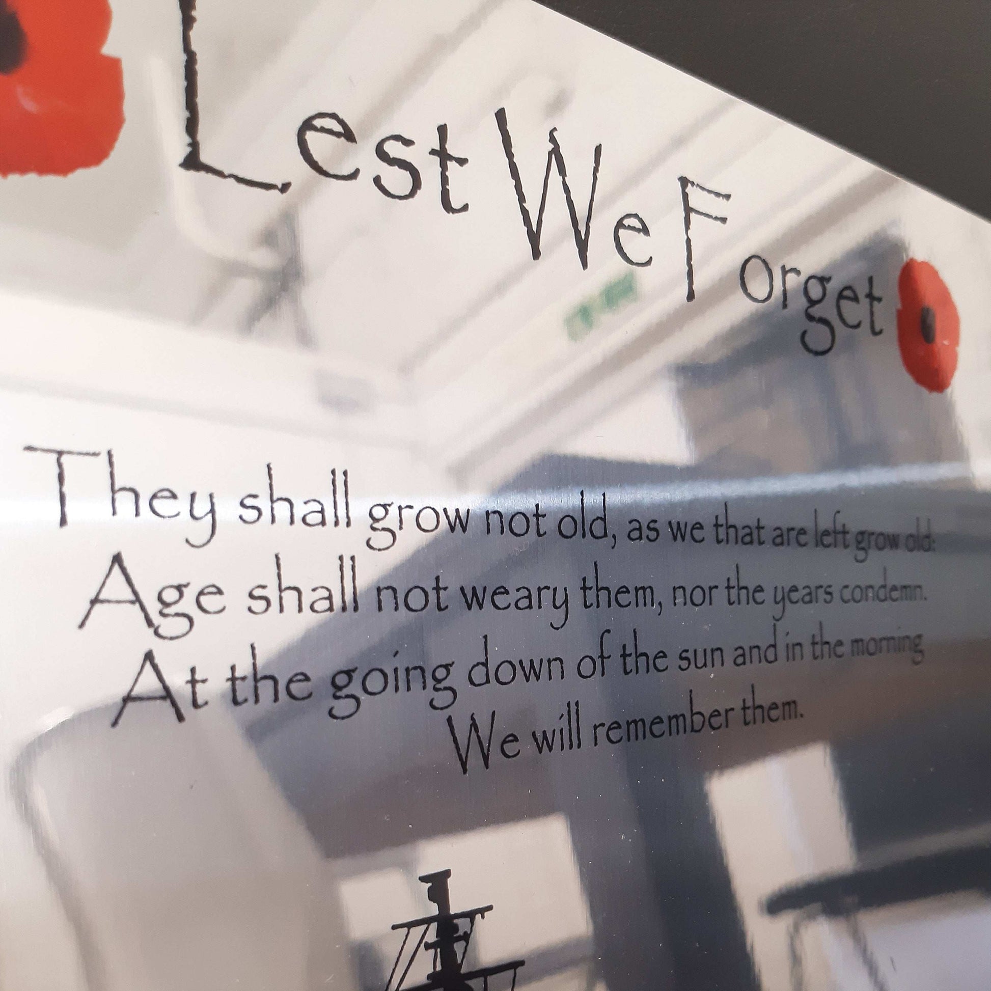 Navy Battleship Lest we forget Military Poppy Metal Mirror Sign. - shopquality4u