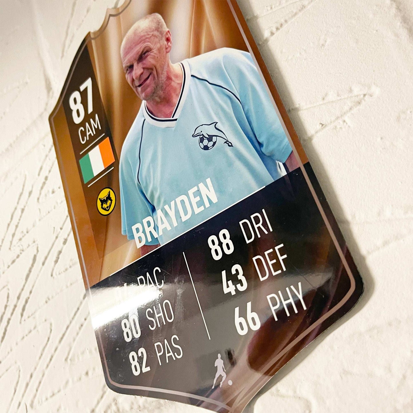 Gold Football Card Player Stats Shield - shopquality4u