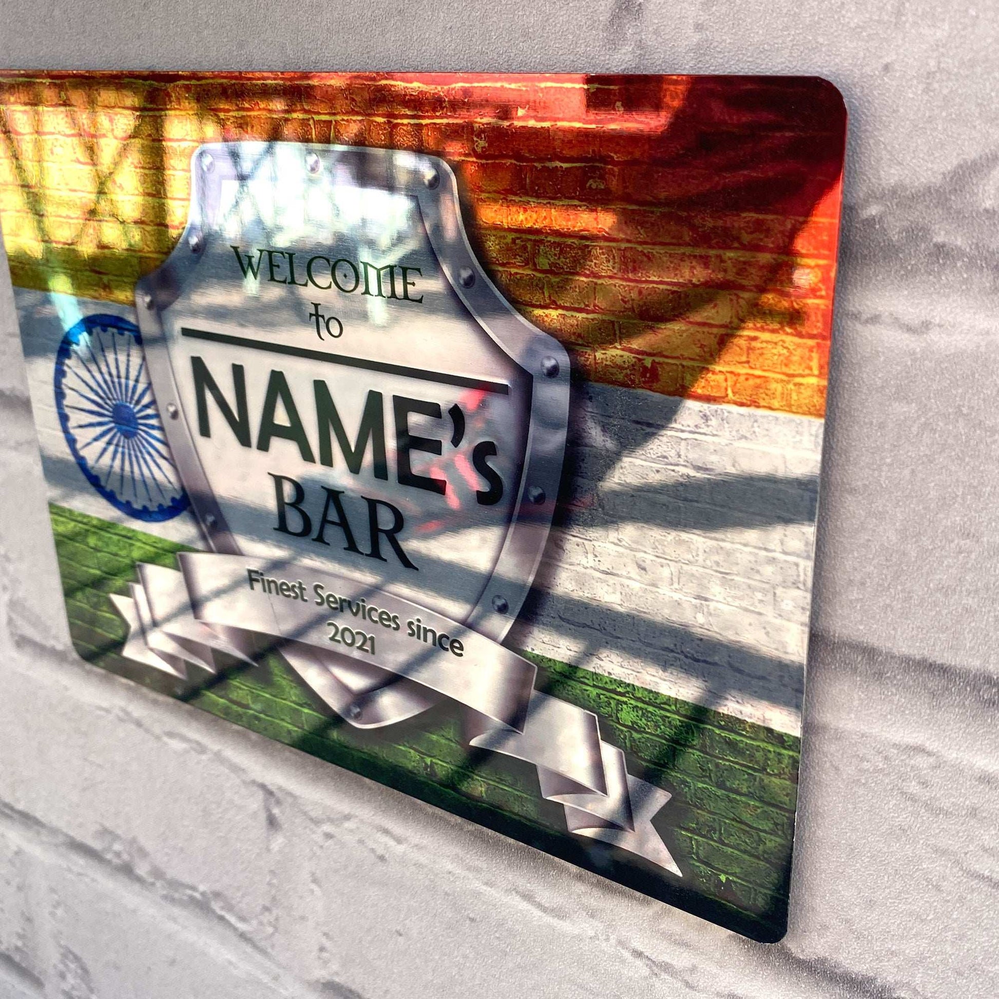 Indian Flag Mirror Finish Sign - shopquality4u