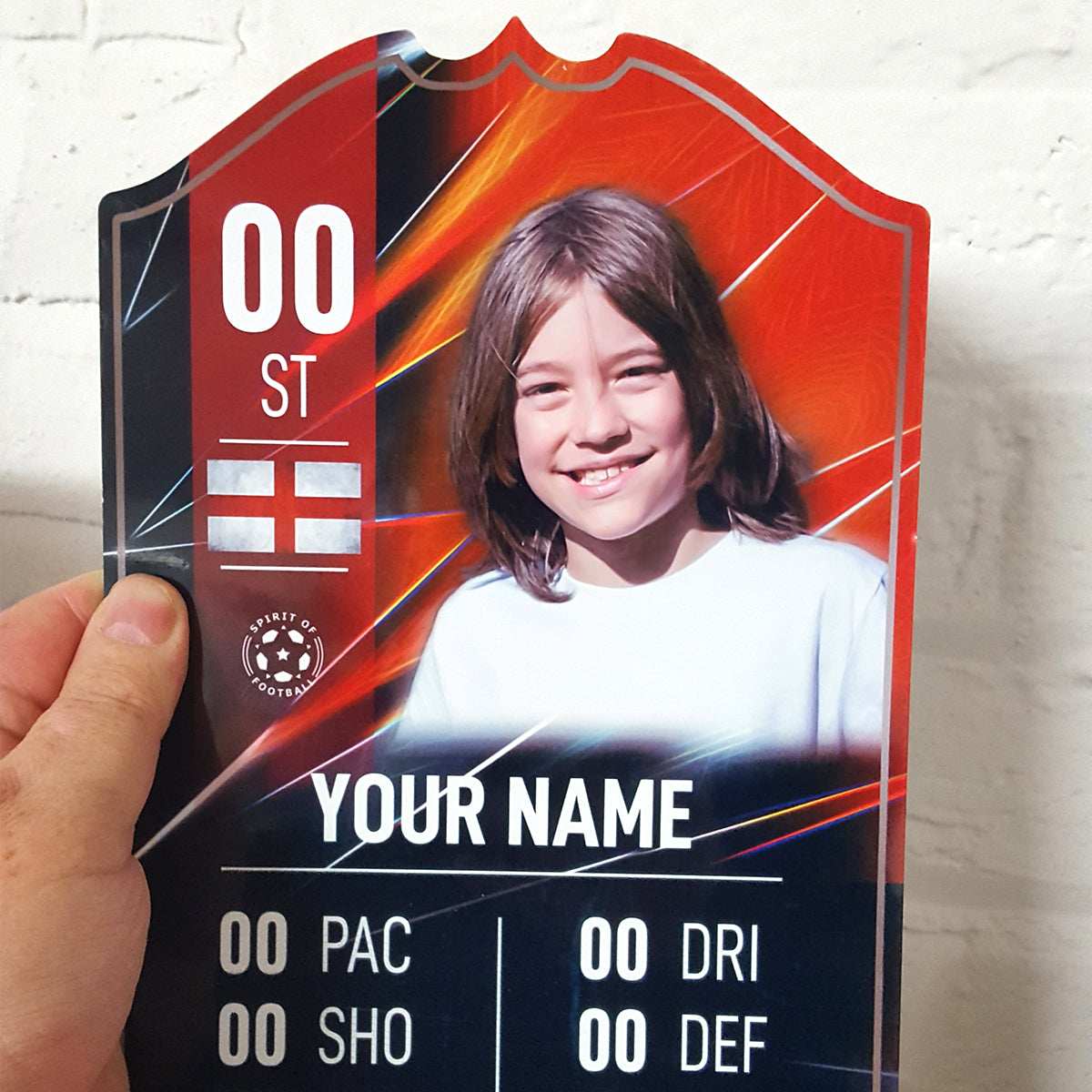 Red Football Card Player Stats Shield - shopquality4u