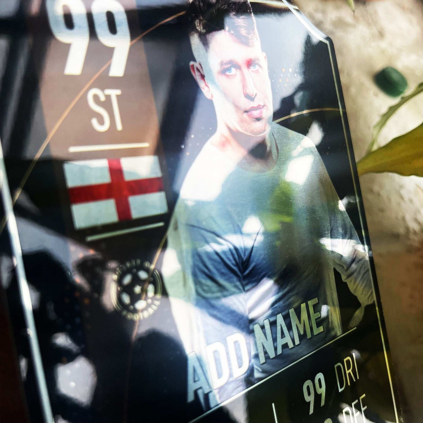 Luxury Black Mirror Football Card Player Stats Shield - shopquality4u