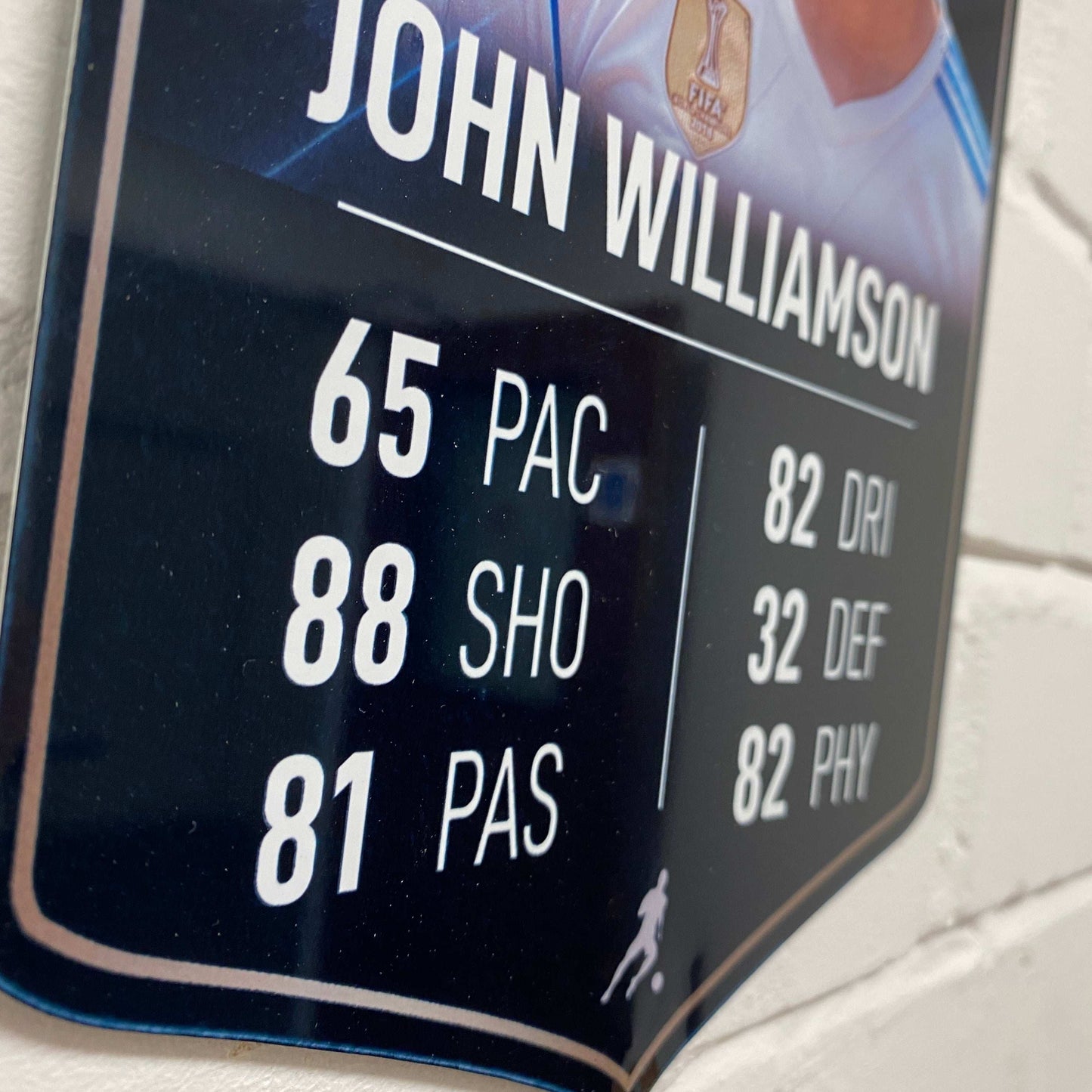 Blue Background Football Stats Shield - shopquality4u