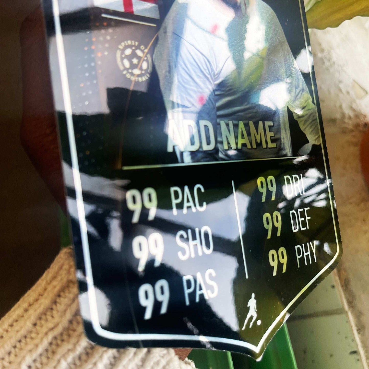 Luxury Black Mirror Football Card Player Stats Shield - shopquality4u