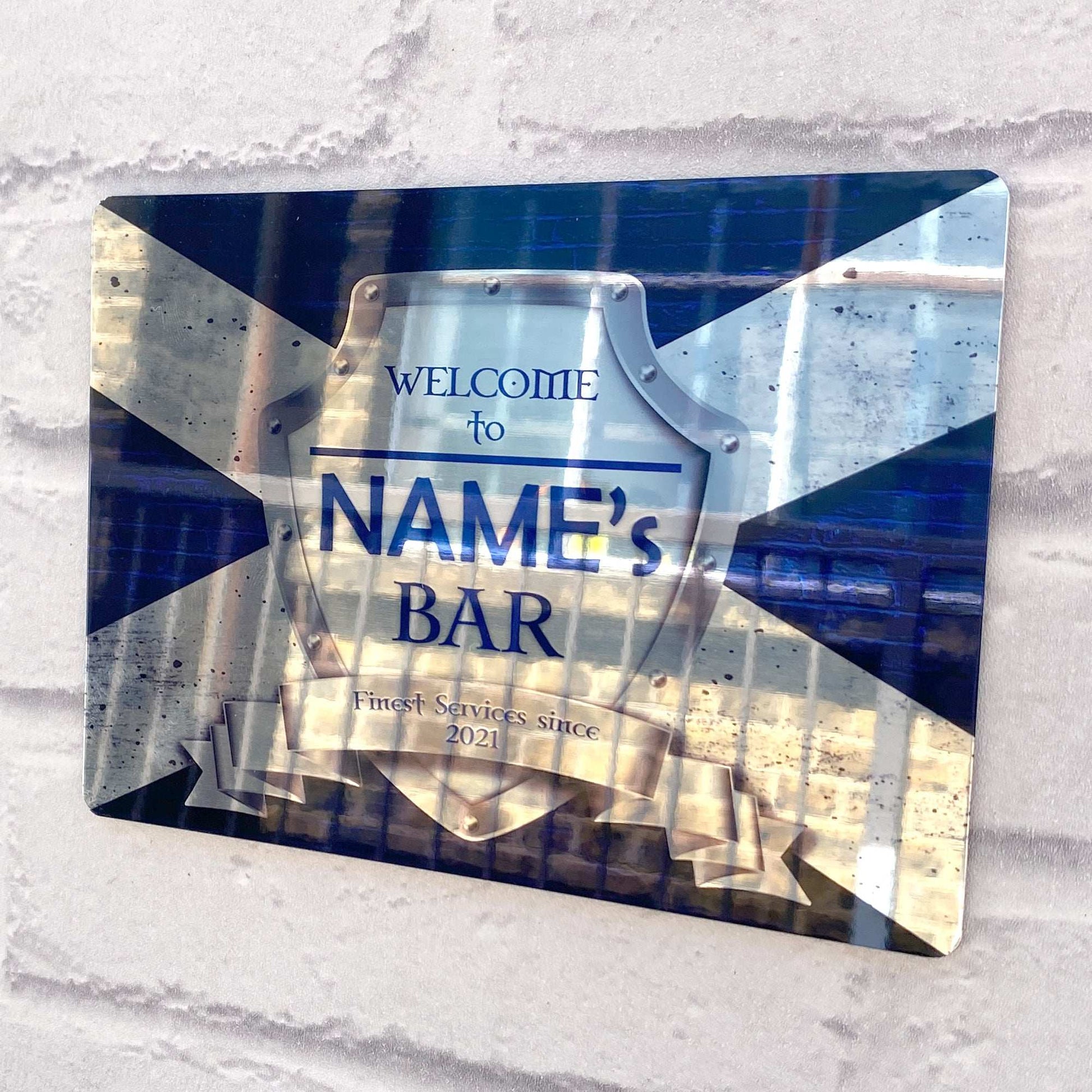 Scottish Flag Mirror Finish Sign - shopquality4u