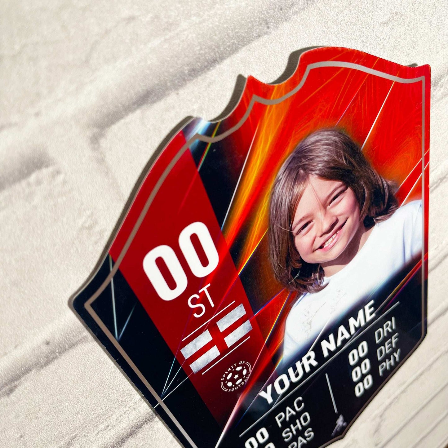 Red Football Card Player Stats Shield - shopquality4u