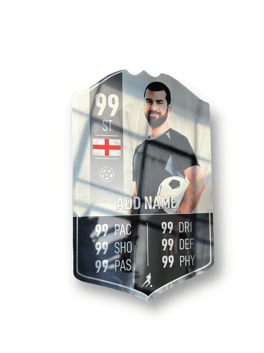 White Mirror Football Card Player Stats Shield - shopquality4u