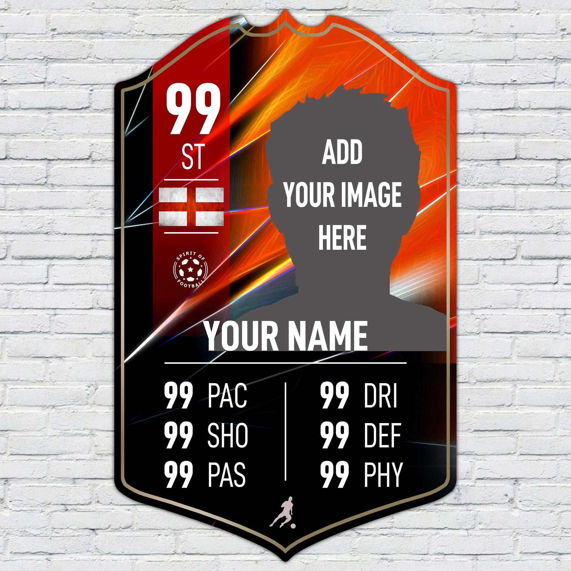 Red Football Card Player Stats Shield - shopquality4u