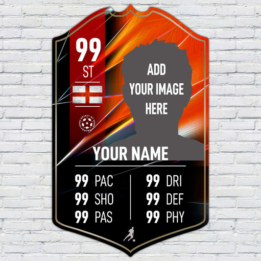 Red Football Card Player Stats Shield - shopquality4u
