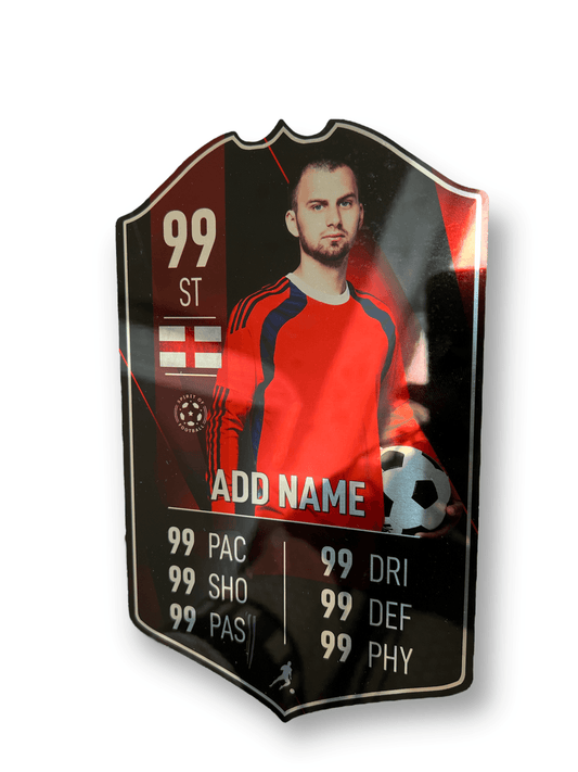 Black Red Mirror Football Card Player Stats Shield - shopquality4u