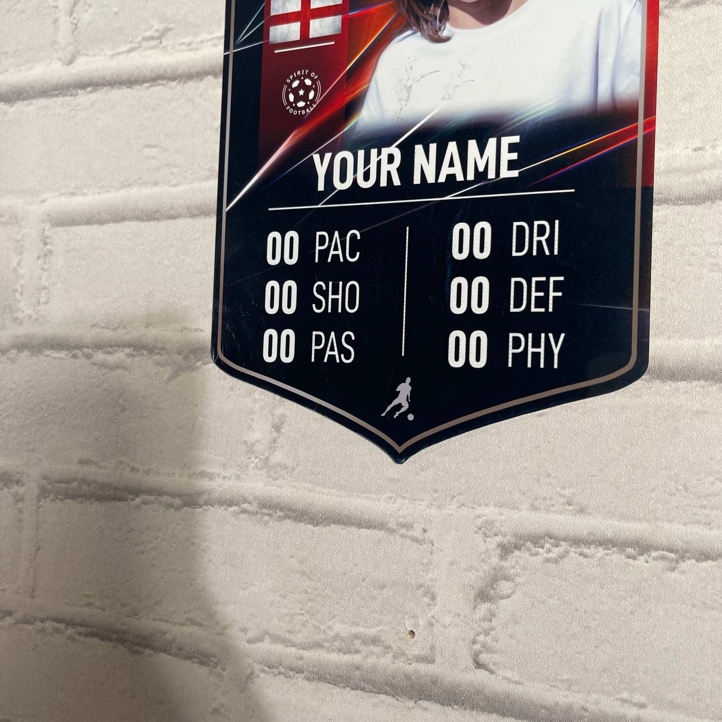 Red Football Card Player Stats Shield - shopquality4u