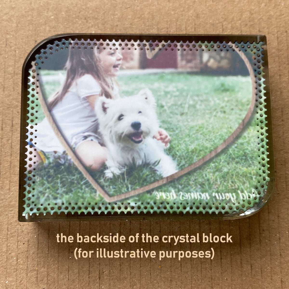 Wooden Heart Frame Crystal Block - shopquality4u