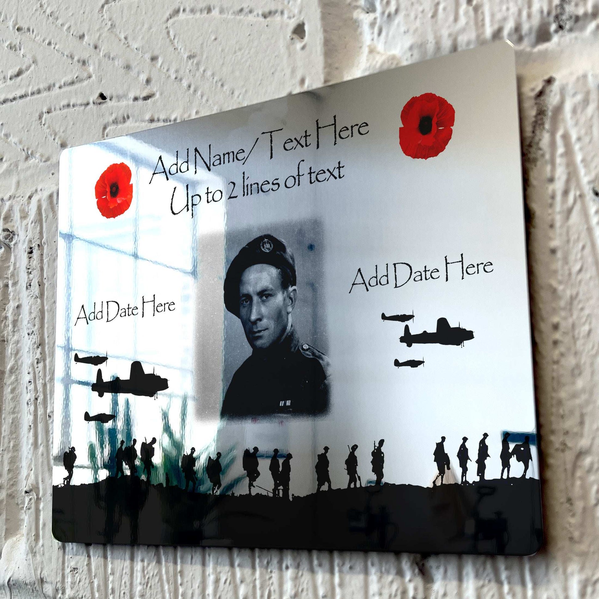 Custom Picture and Text - Lest We Forget Mirror Metal Sign - shopquality4u