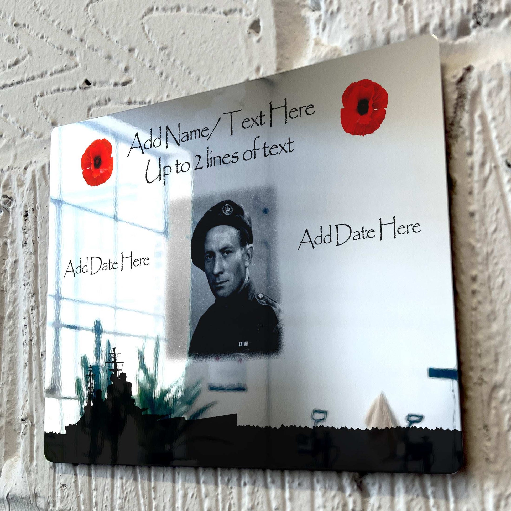 Custom Picture and Text - Lest We Forget Mirror Metal Sign - shopquality4u