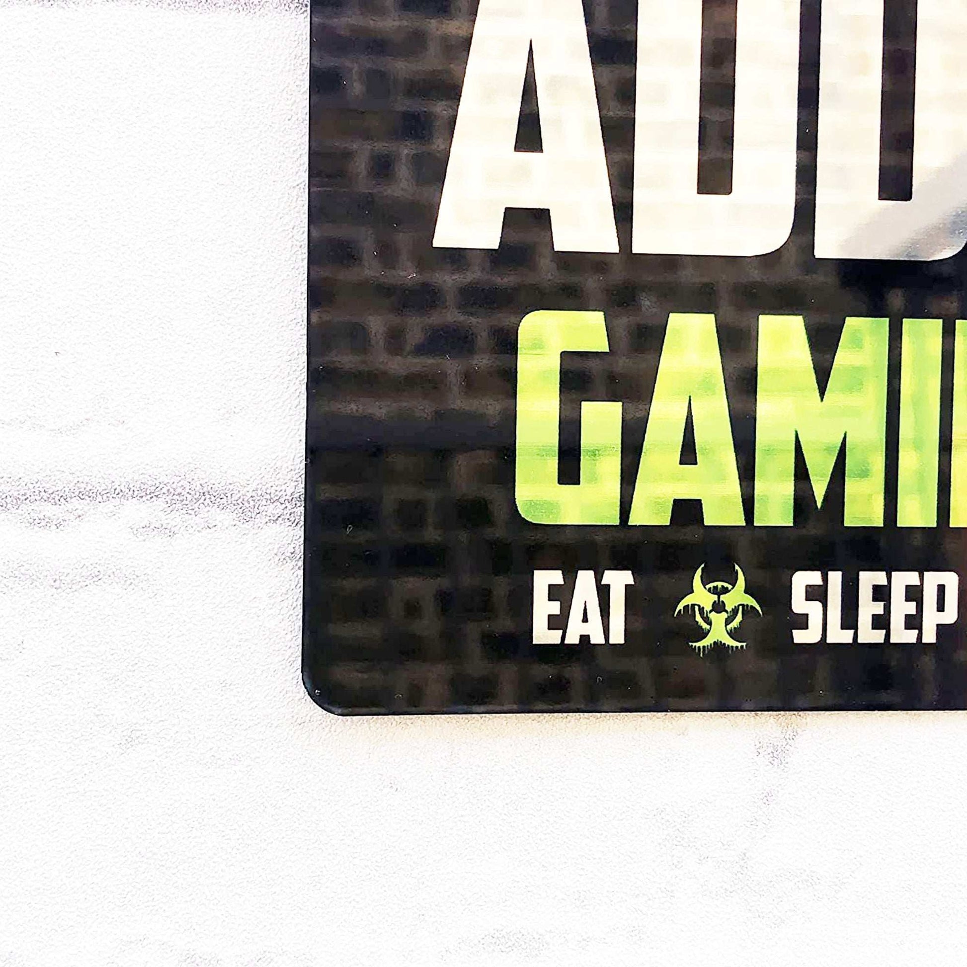 Personalised Metal Mirror Gamer Sign - Gaming Zone Caution - shopquality4u