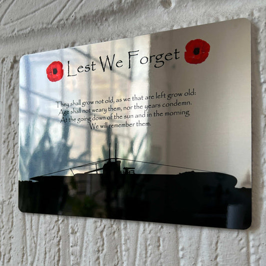 Submariners Lest we Forget Metal Mirror Sign - shopquality4u