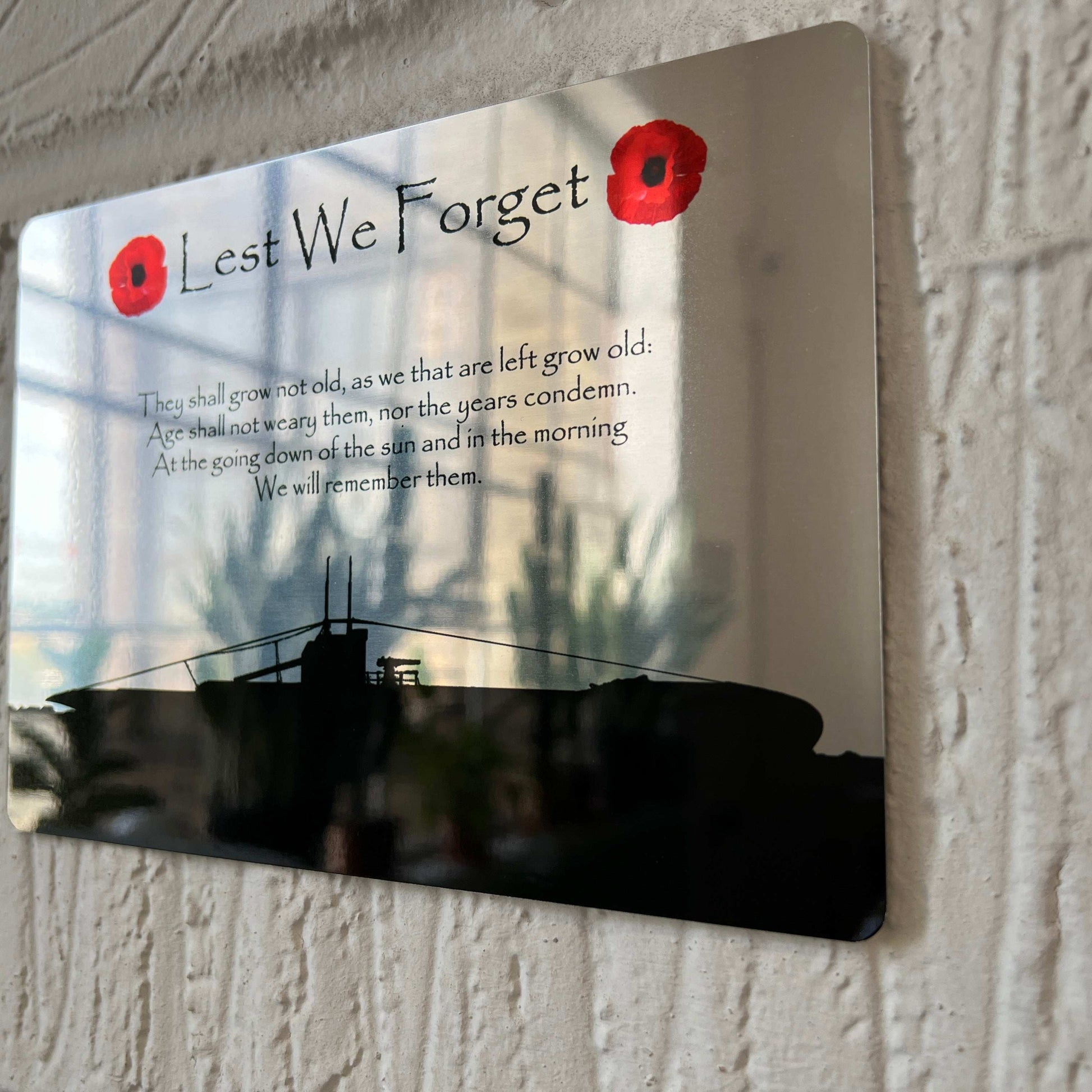 Submariners Lest we Forget Metal Mirror Sign - shopquality4u