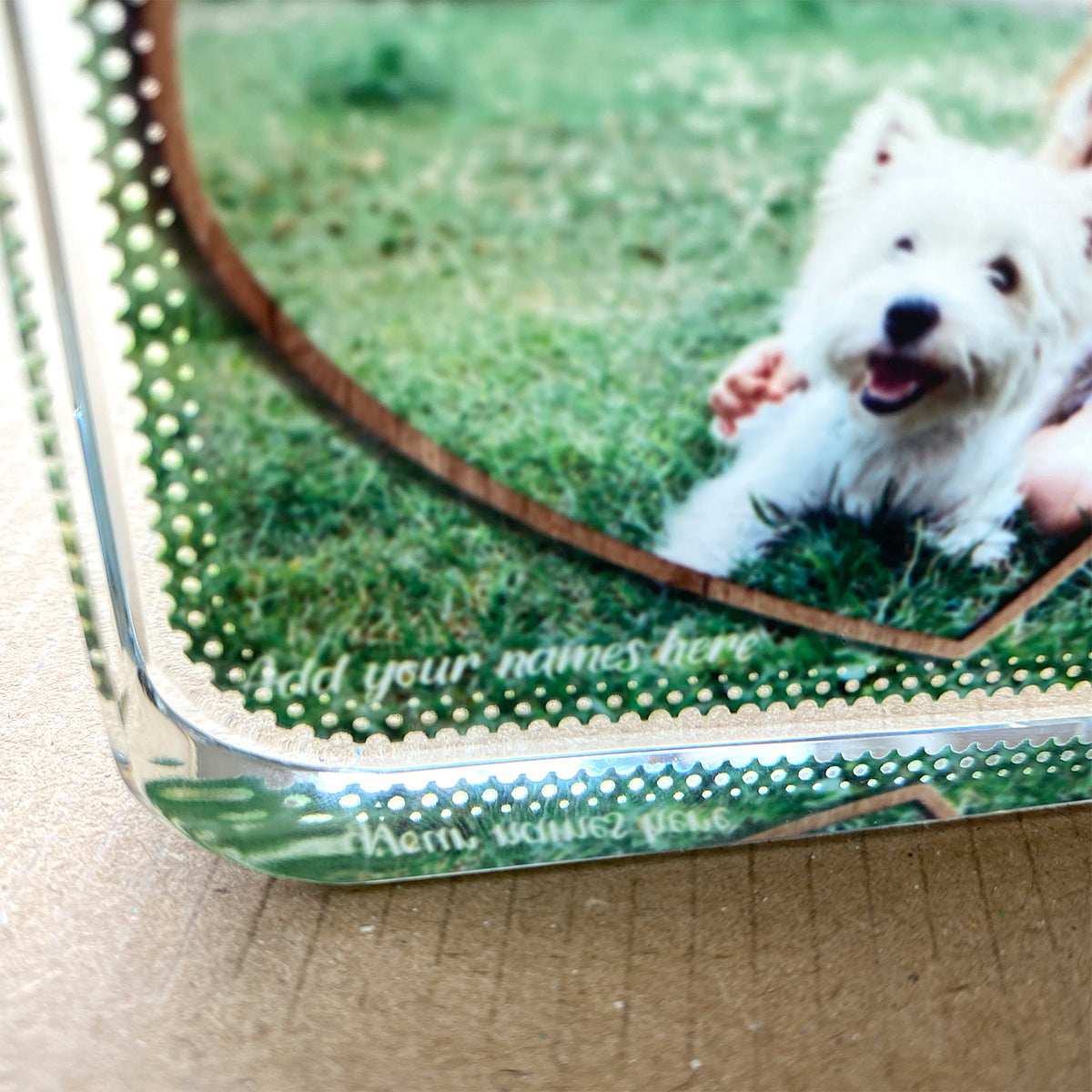 Wooden Heart Frame Crystal Block - shopquality4u