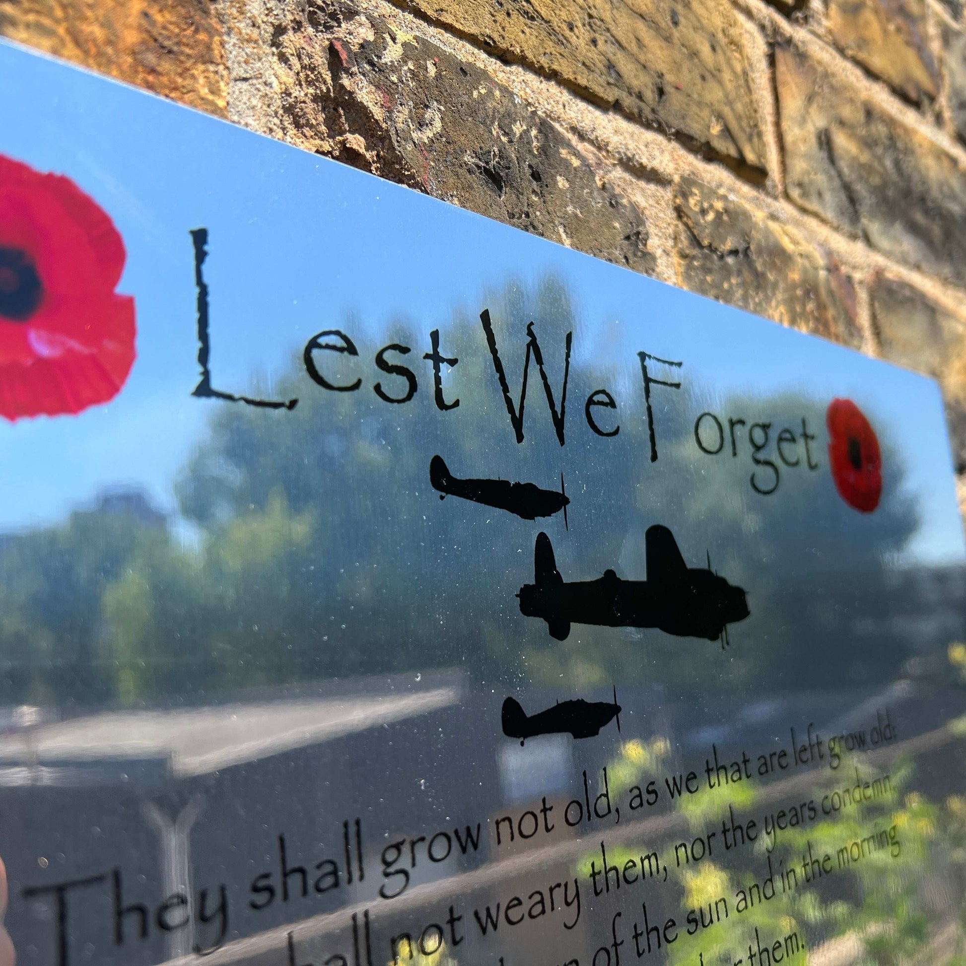 Lest we Forget Metal Mirror Sign Battle of Britain Mirror Finish Sign - shopquality4u