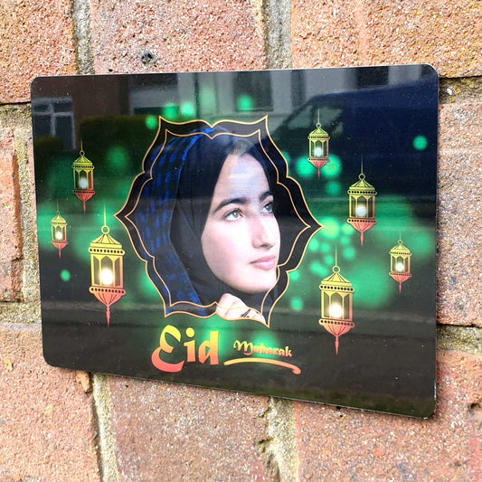 Personalised Eid Mubarak Mirror Metal Sign - Add Your Custom Photo - shopquality4u