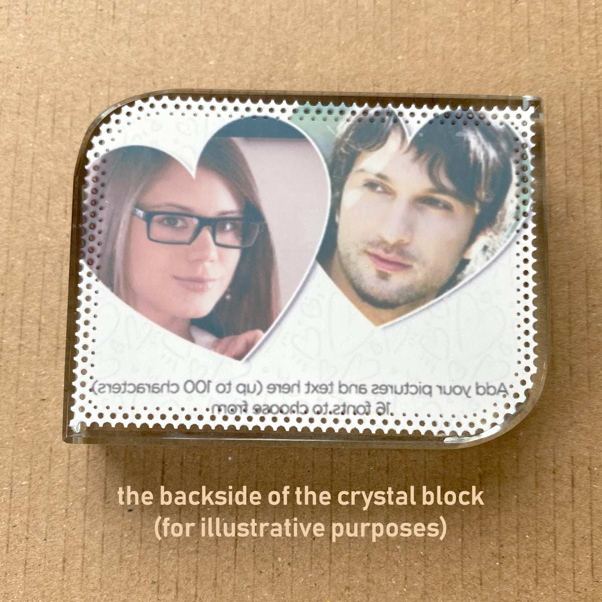 Two Hearts Crystal Block - shopquality4u