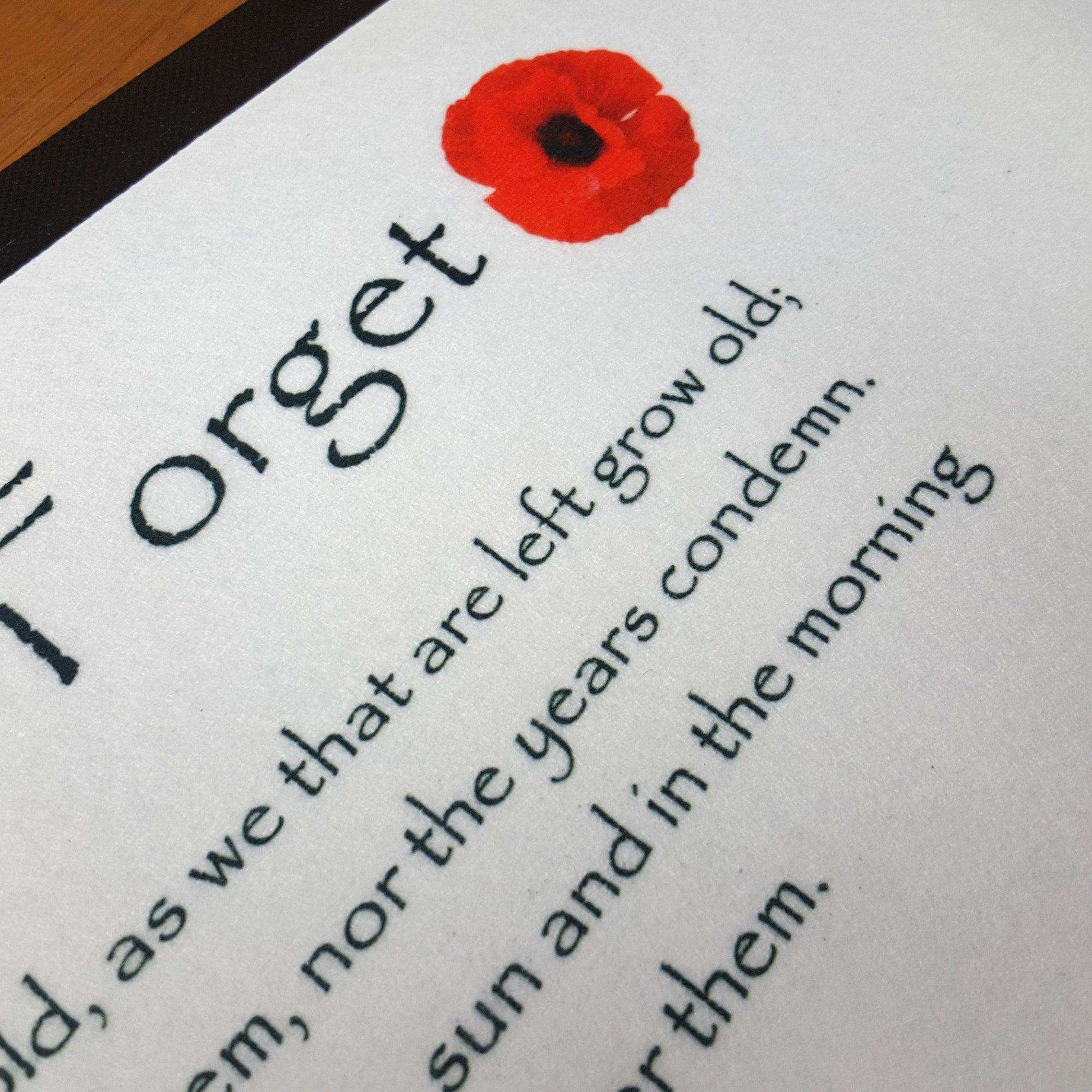 Lest We Forget White Background Bar Runner - shopquality4u