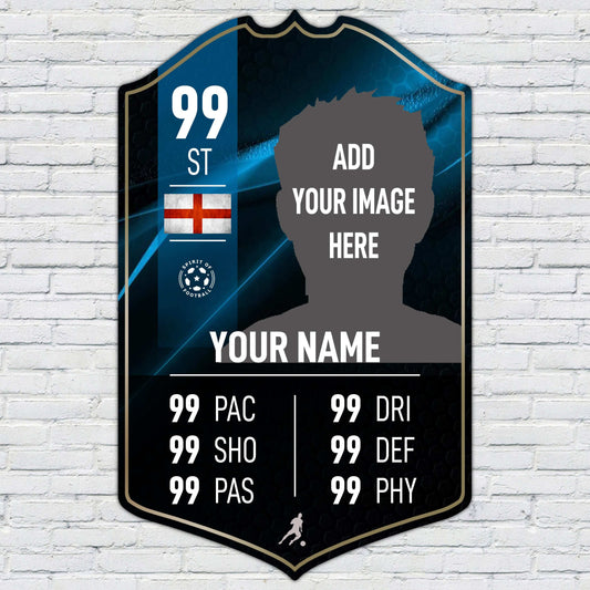 Blue Background Football Stats Shield - shopquality4u