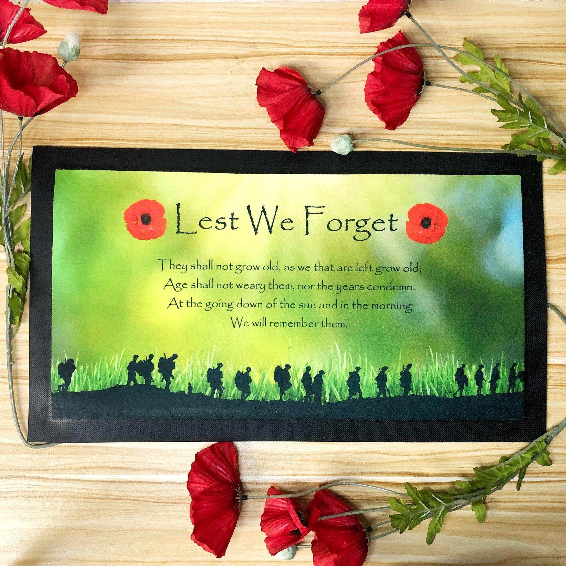 Lest We Forget Green Background Bar Runner - shopquality4u