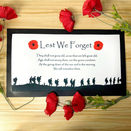 Lest We Forget White Background Bar Runner - shopquality4u