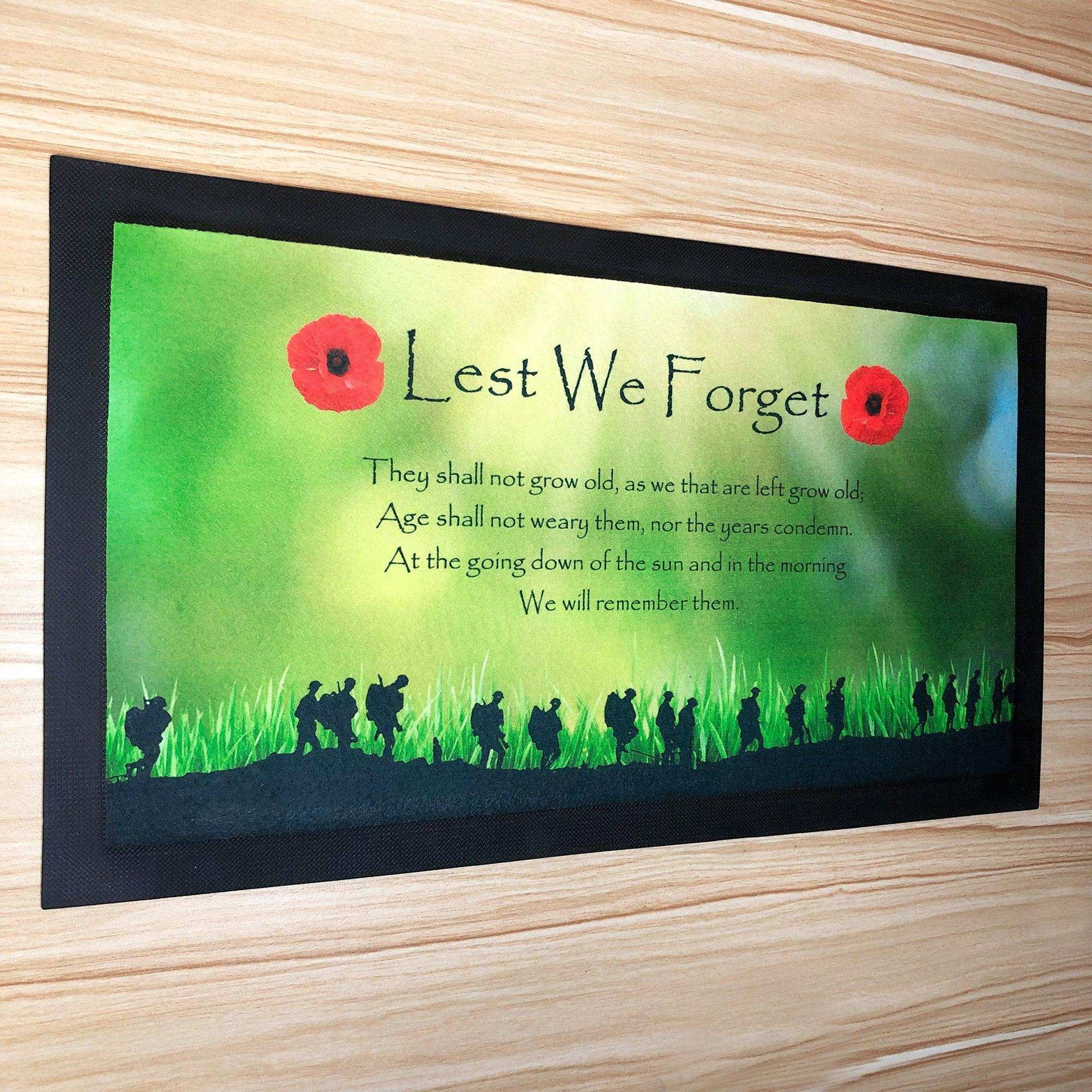 Lest We Forget Green Background Bar Runner - shopquality4u