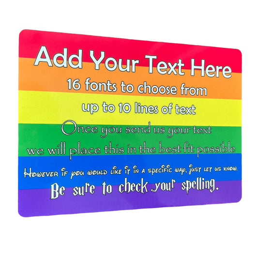 Pride Metal Rainbow Flag & Text Metal Sign - shopquality4u