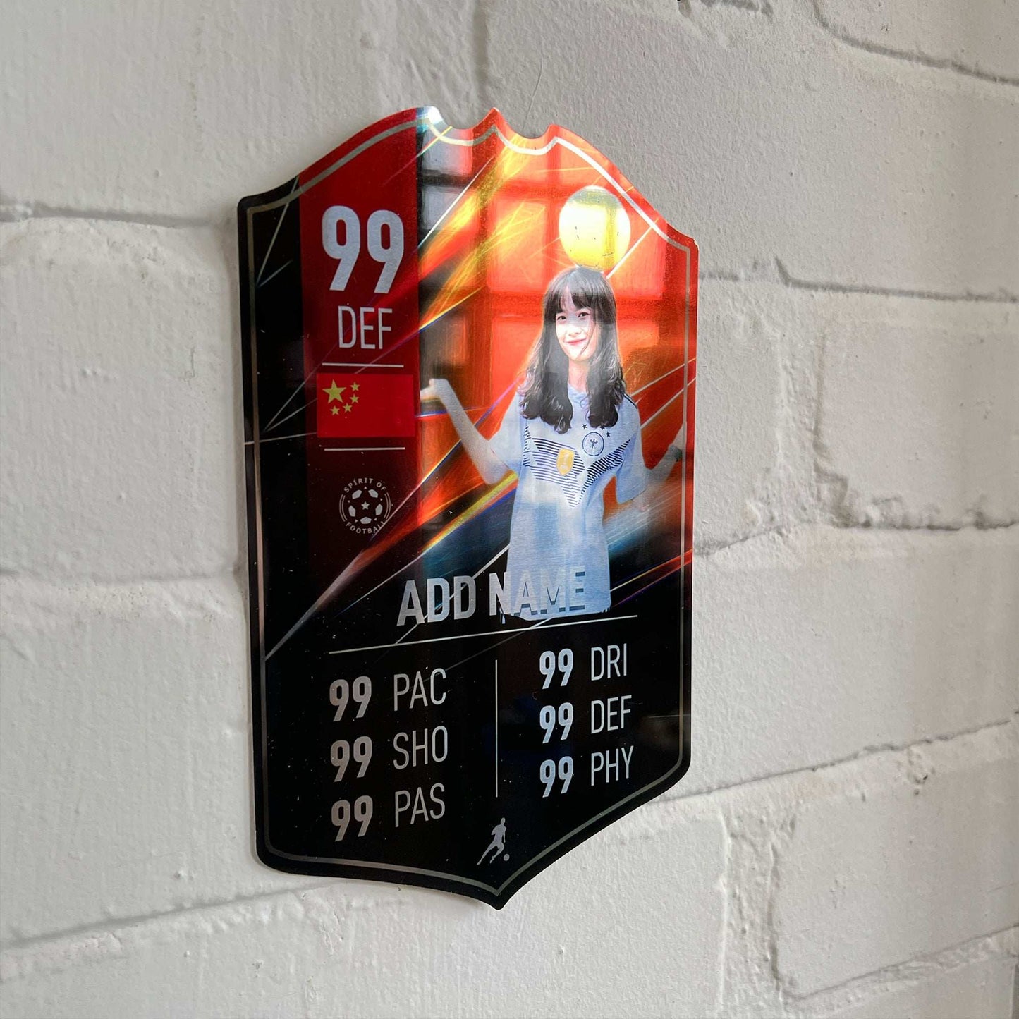 Red Mirror Football Card Player Stats Shield - shopquality4u
