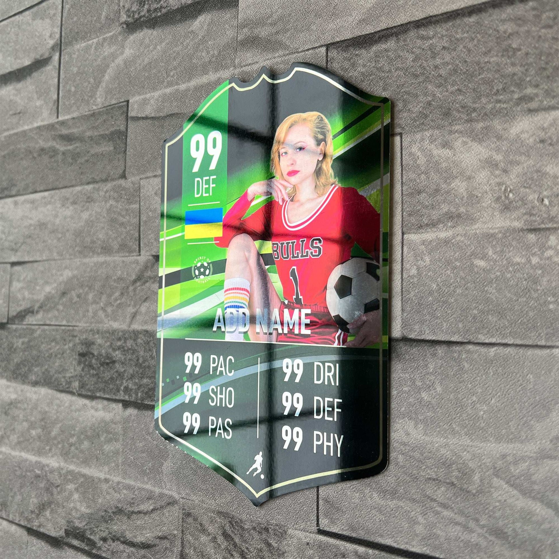 Green Mirror Football Card Player Stats Shield - shopquality4u