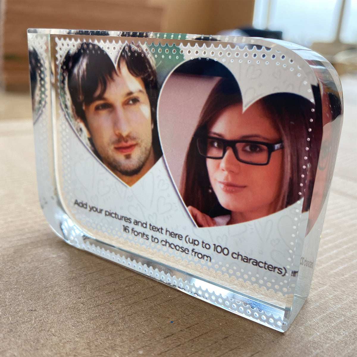 Two Hearts Crystal Block - shopquality4u
