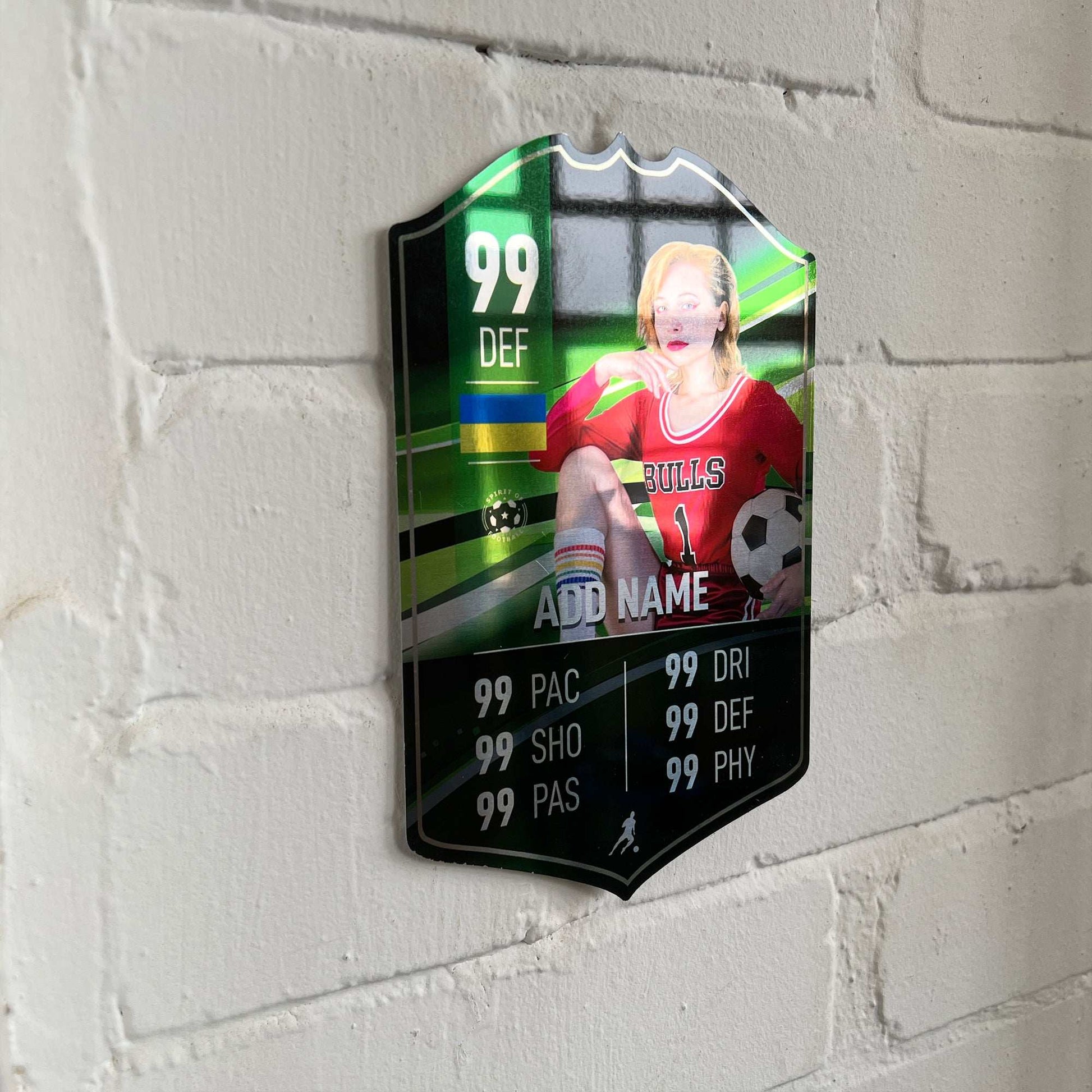 Green Mirror Football Card Player Stats Shield - shopquality4u