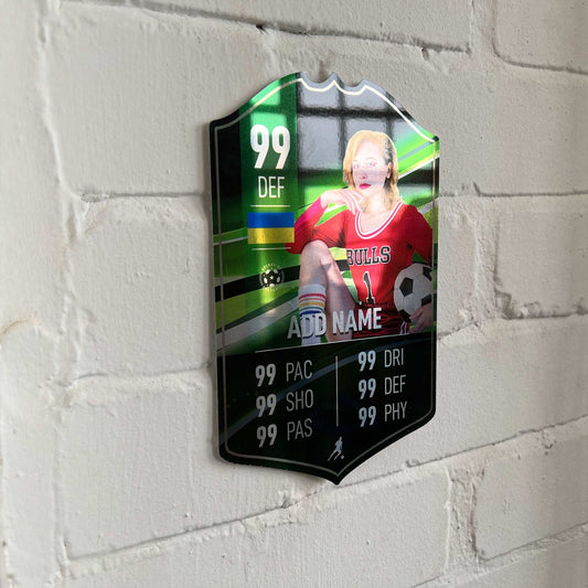 Green Mirror Football Card Player Stats Shield - shopquality4u