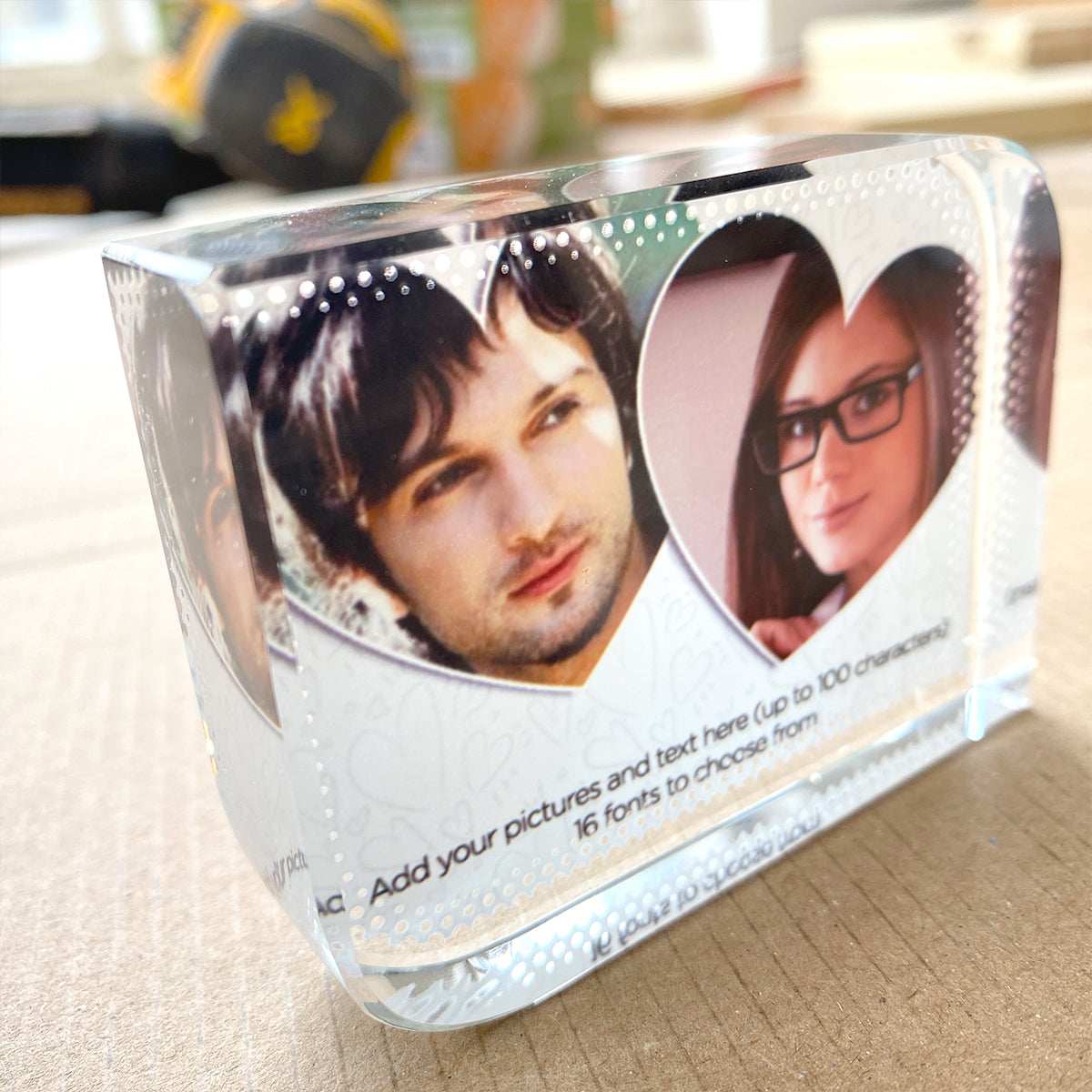 Two Hearts Crystal Block - shopquality4u