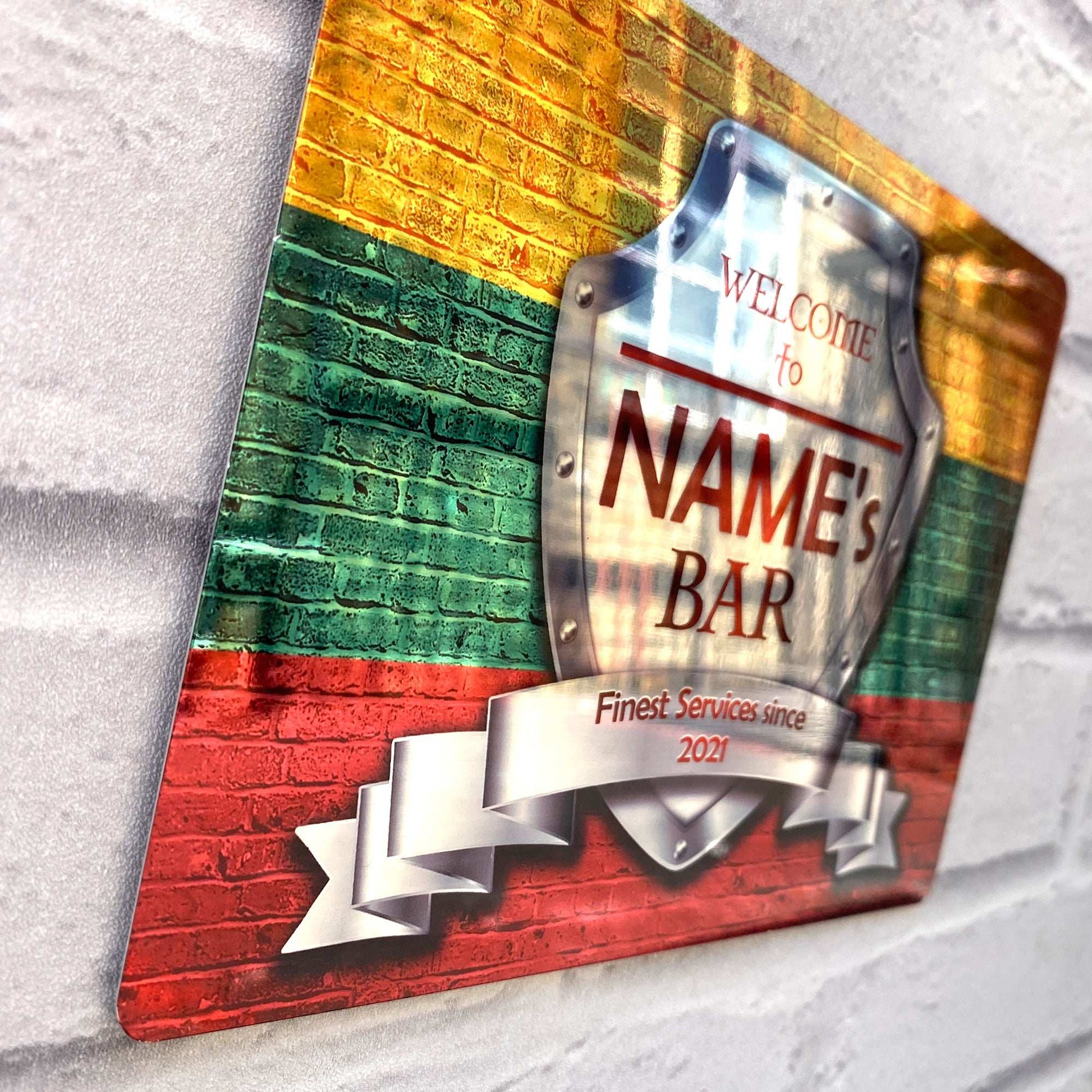 Lithuanian Flag Mirror Finish Sign - shopquality4u