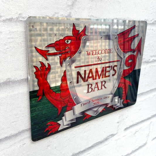 Welsh Flag Mirror Finish Sign - shopquality4u