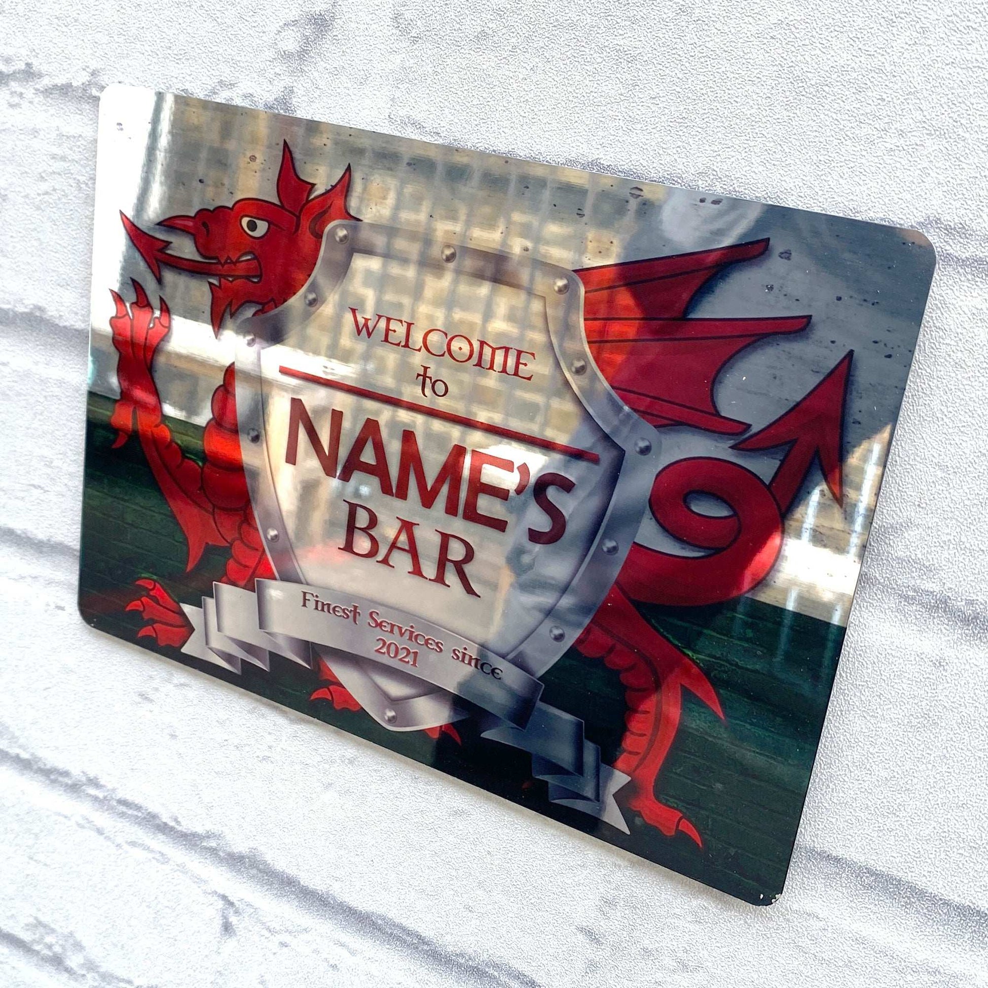 Welsh Flag Mirror Finish Sign - shopquality4u