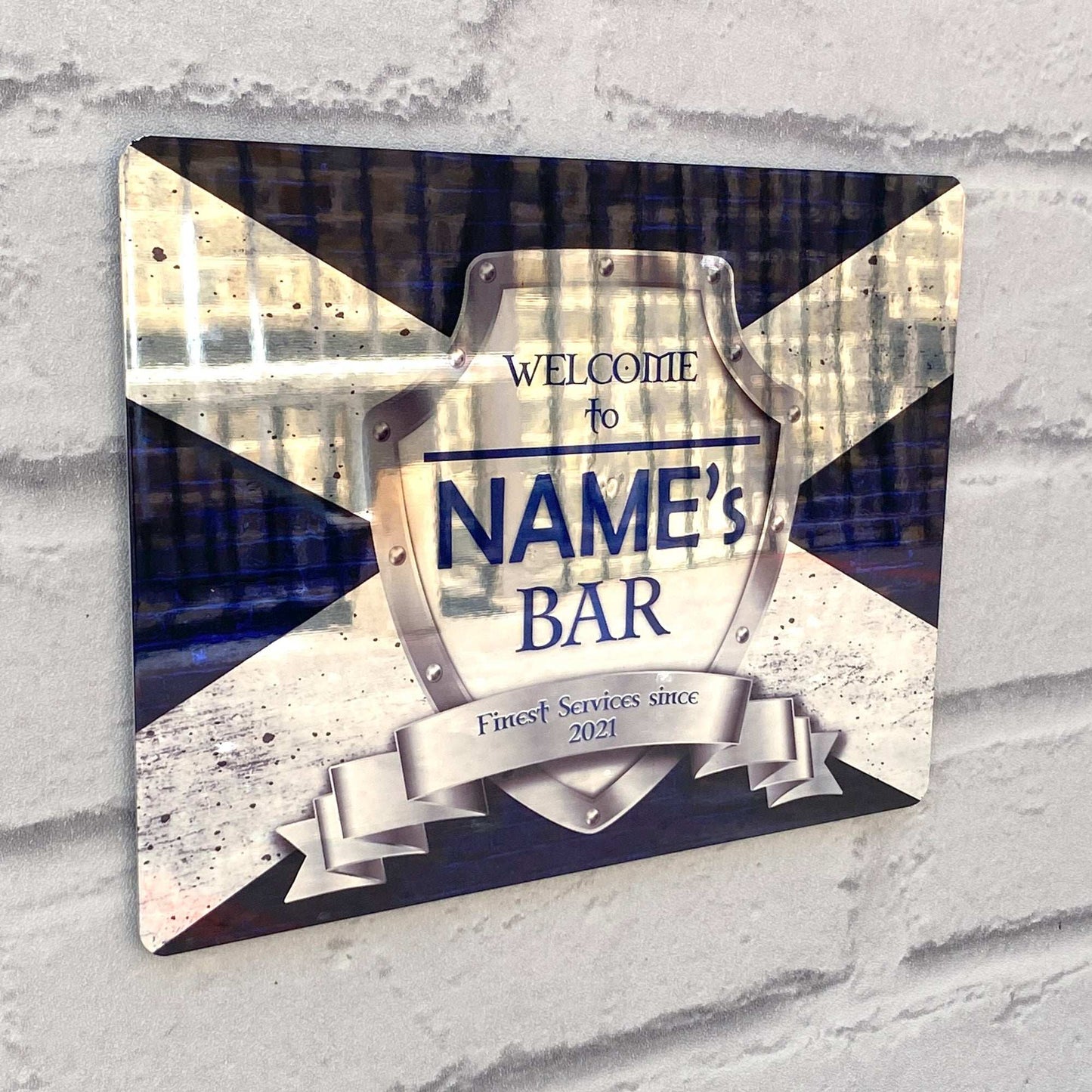 Scottish Flag Mirror Finish Sign - shopquality4u