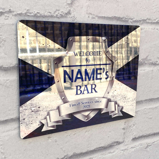 Scottish Flag Mirror Finish Sign - shopquality4u