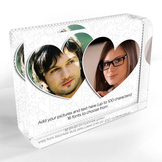 Two Hearts Crystal Block - shopquality4u