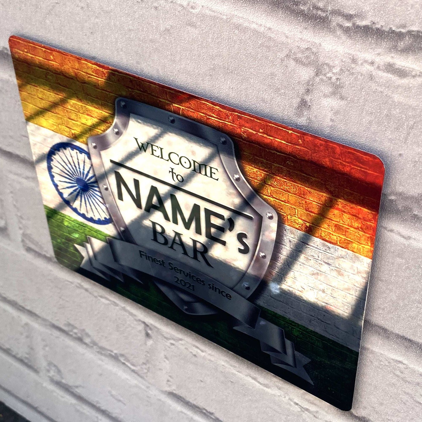 Indian Flag Mirror Finish Sign - shopquality4u