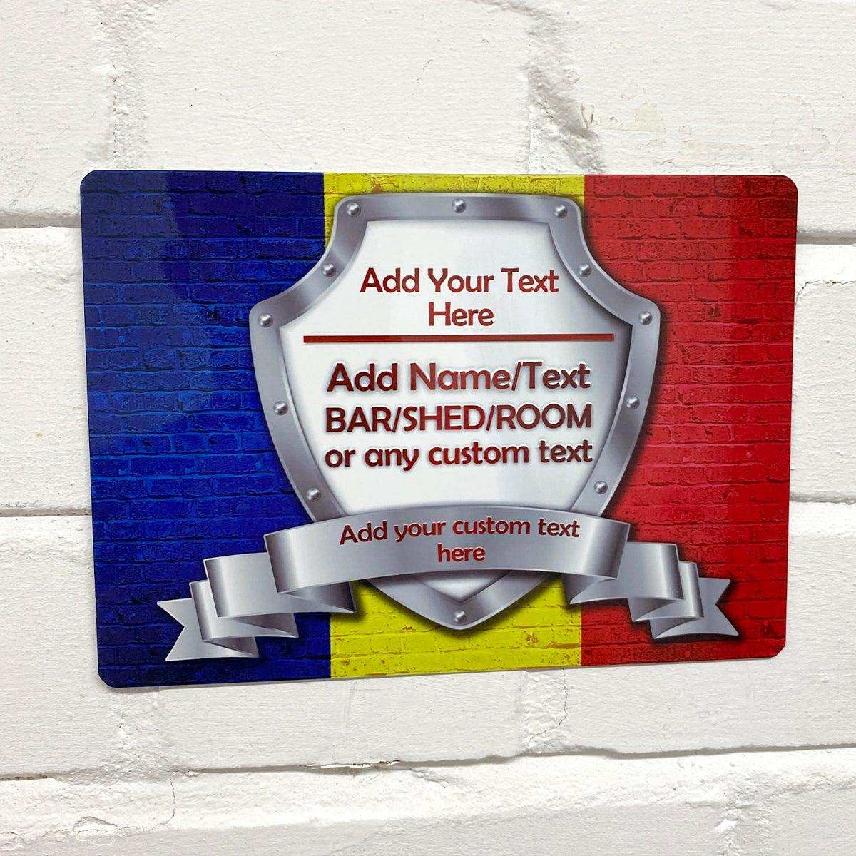 Romanian Flag Metal Sign - shopquality4u